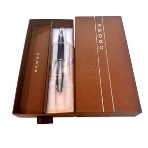 Cross AT0112-3 Ballpoint Pen Chrome and Blue Two-Tone with Gift Box